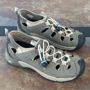 Keen Butte Hiking Fishermen Sandals Brindle Waterproof Tan 5237 BRAB Women Sz  9
